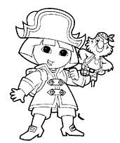 coloriage dora capitaine pirate